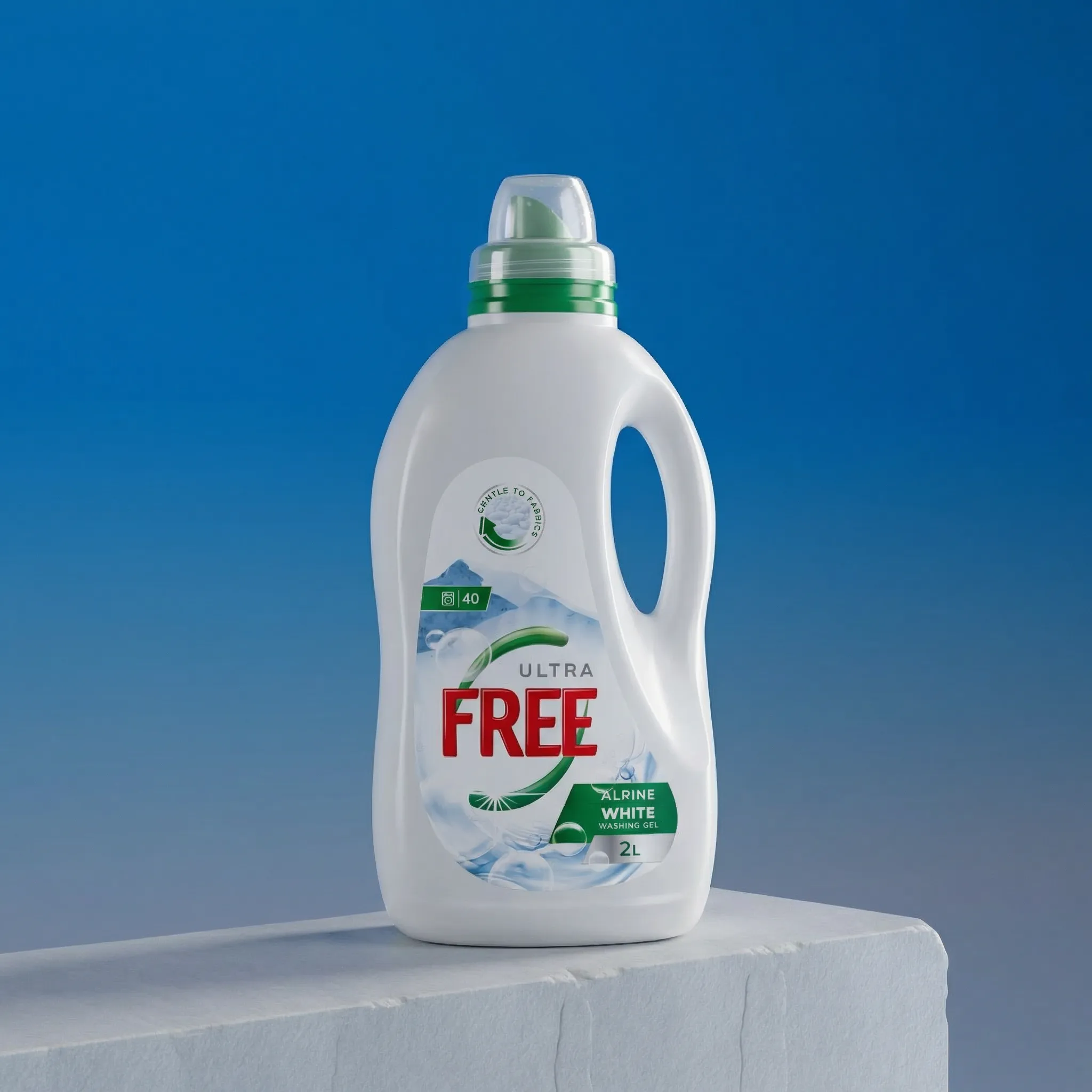 Detergent lichid rufe Ultra&Free – Alpine Fresh – White – 2L (40 spălări)