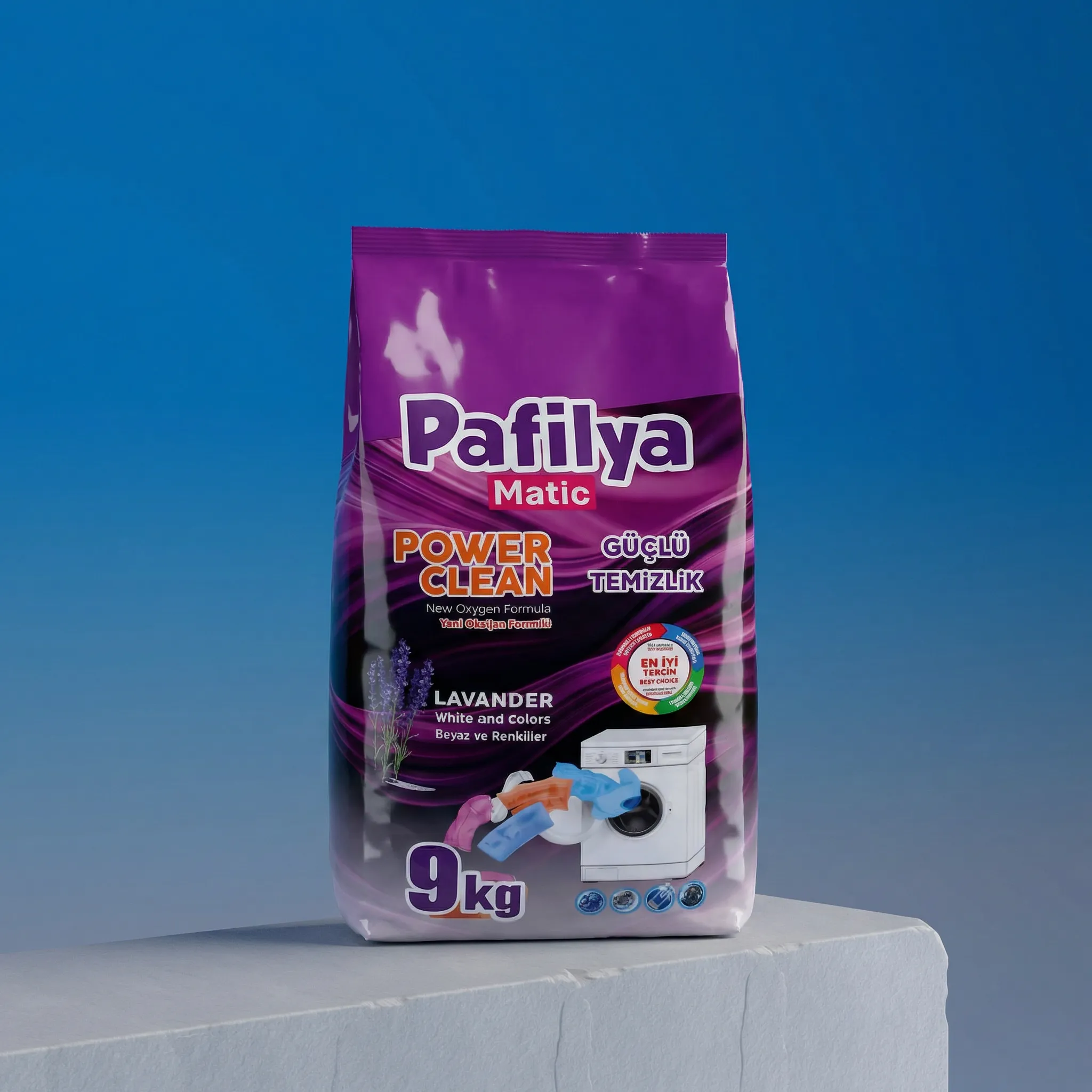 Detergent de rufe praf PAFILYA – Lavandă – 9 kg