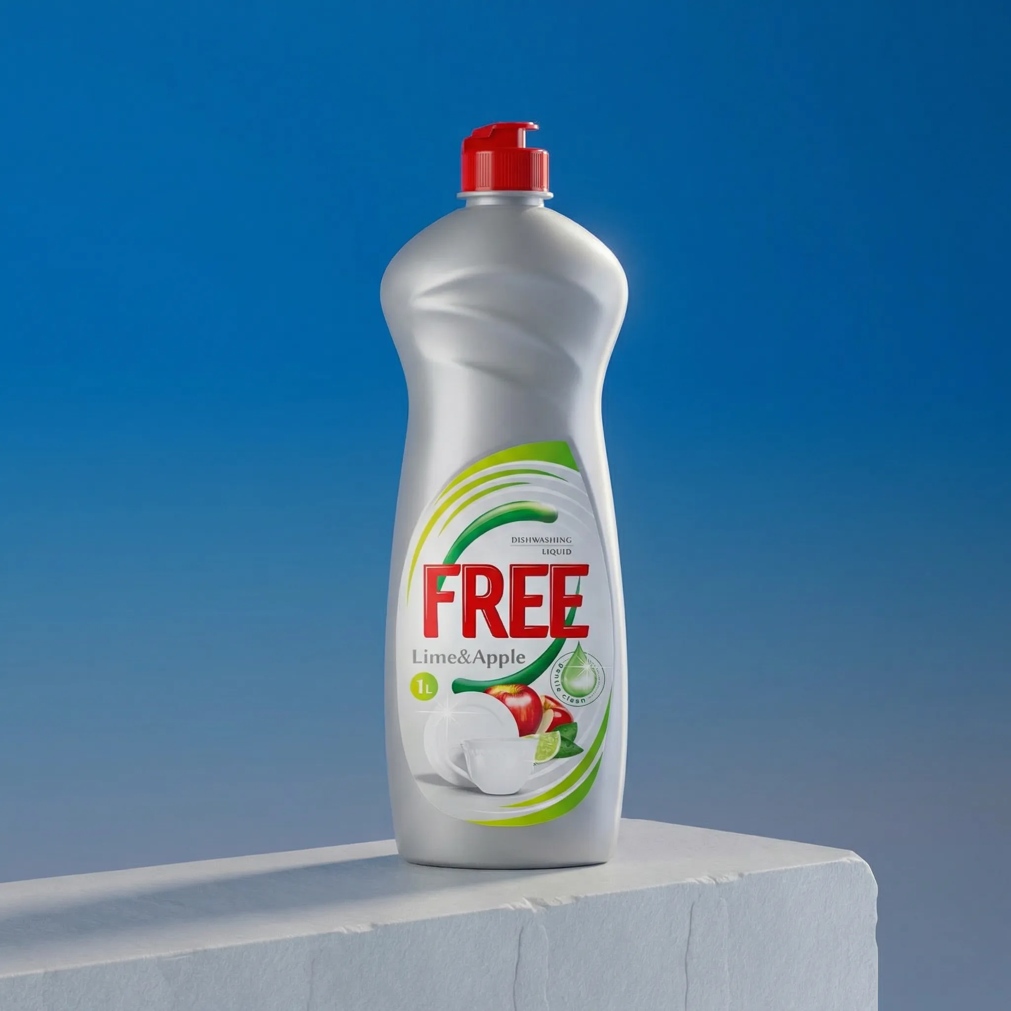 Detergent lichid de vase FREE – Măr & Lime – 1L