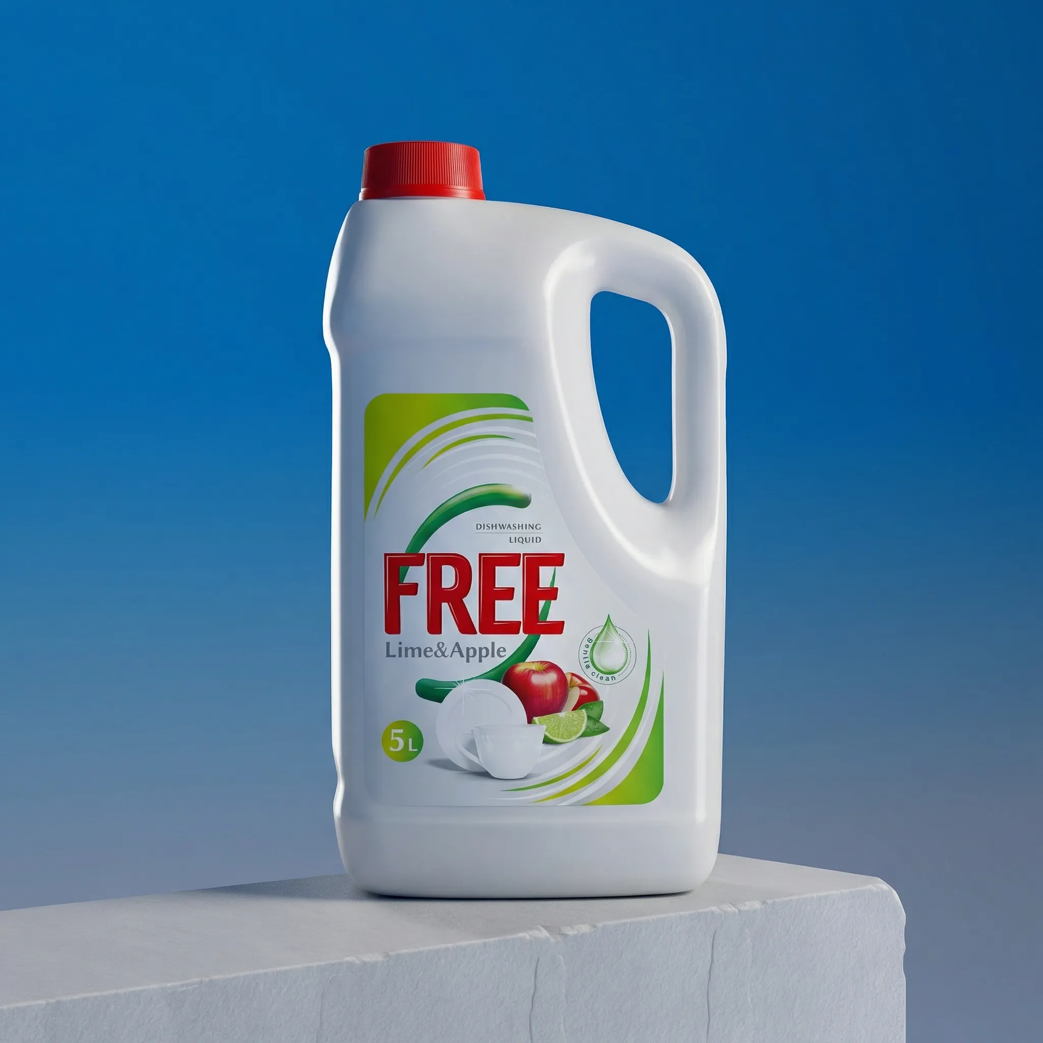 Detergent lichid de vase FREE – Măr & Lime – 5L