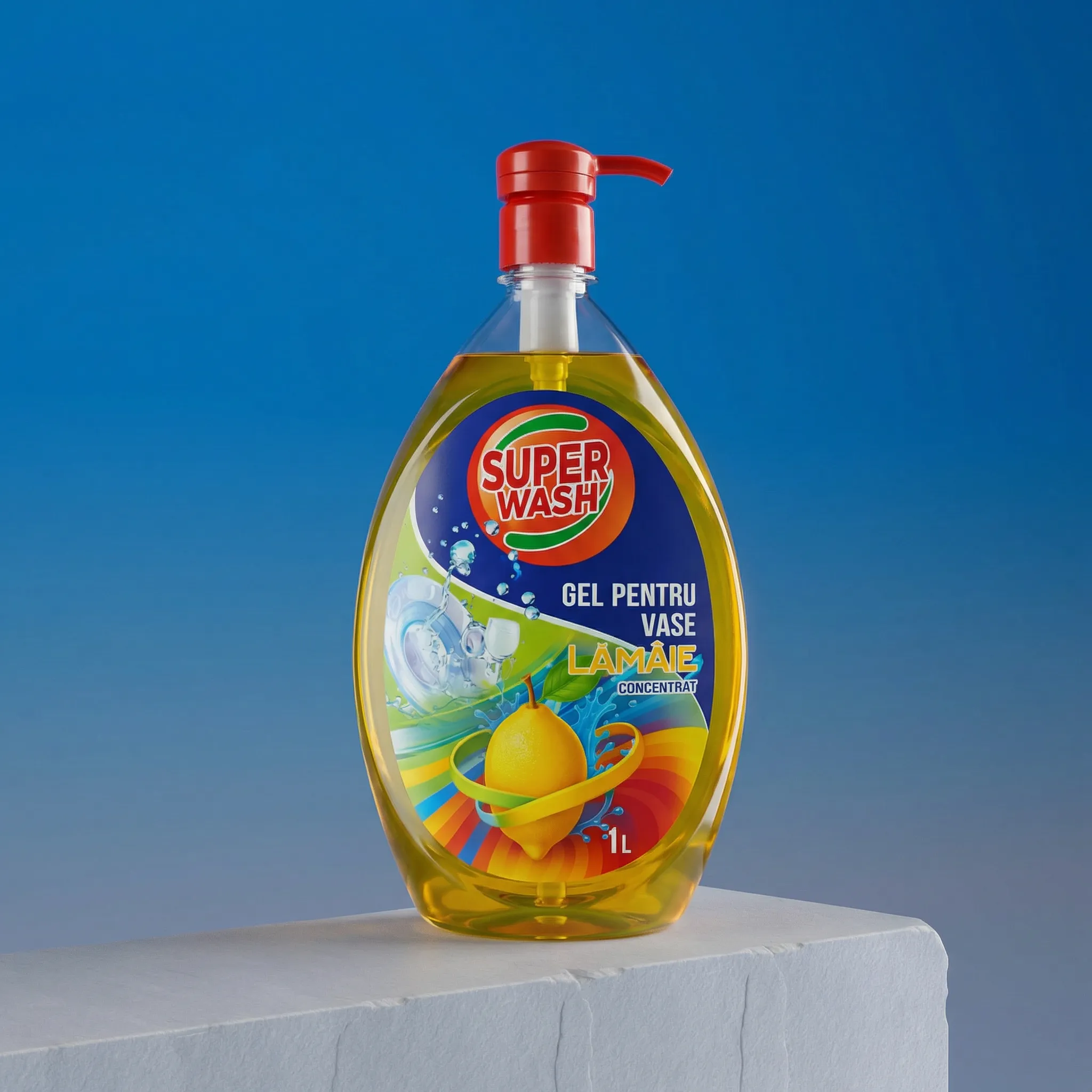 Detergent lichid de vase Super Wash – Lămâie – 1L