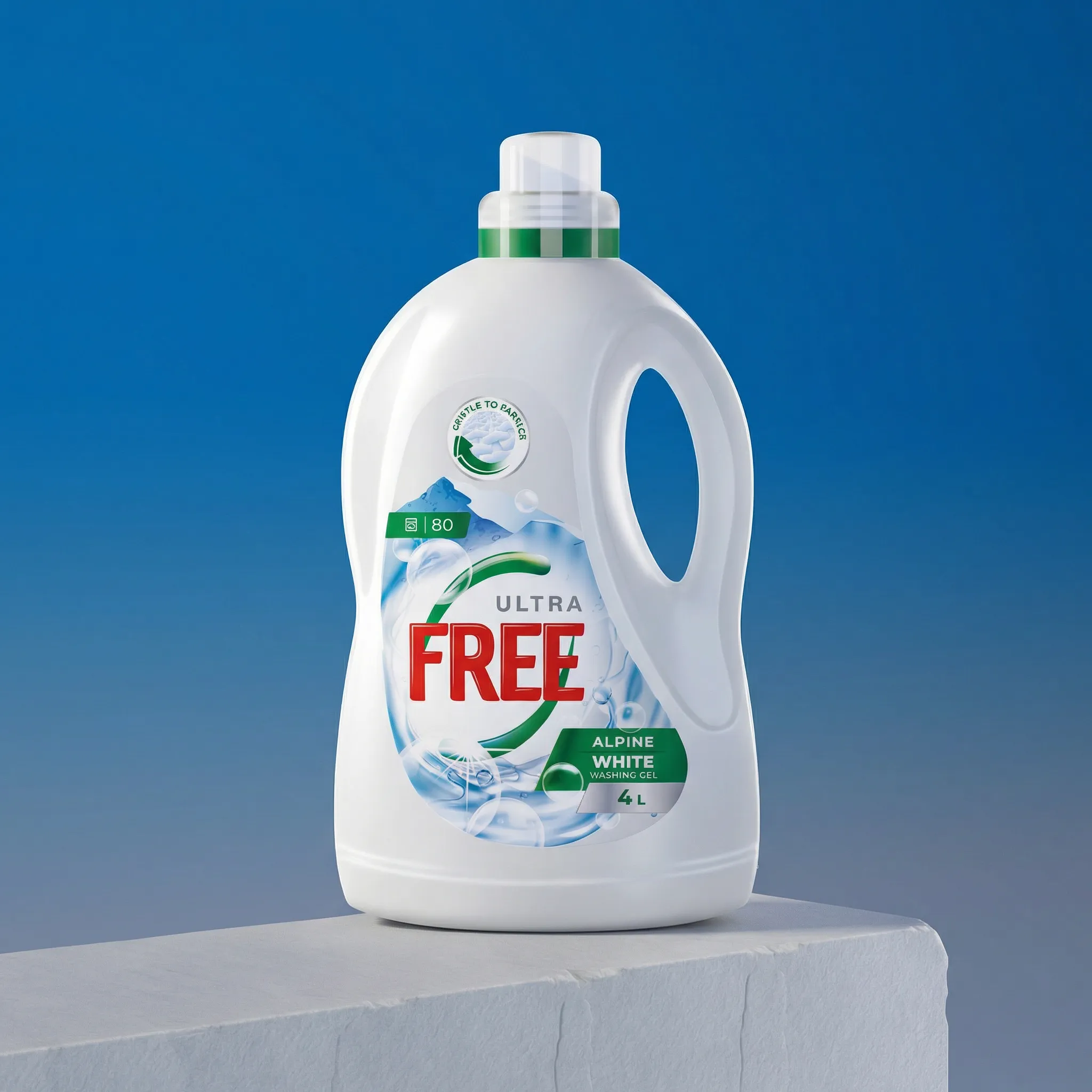 Detergent lichid rufe Ultra&Free – Alpine Fresh – Universal – 4L (80 spălări)
