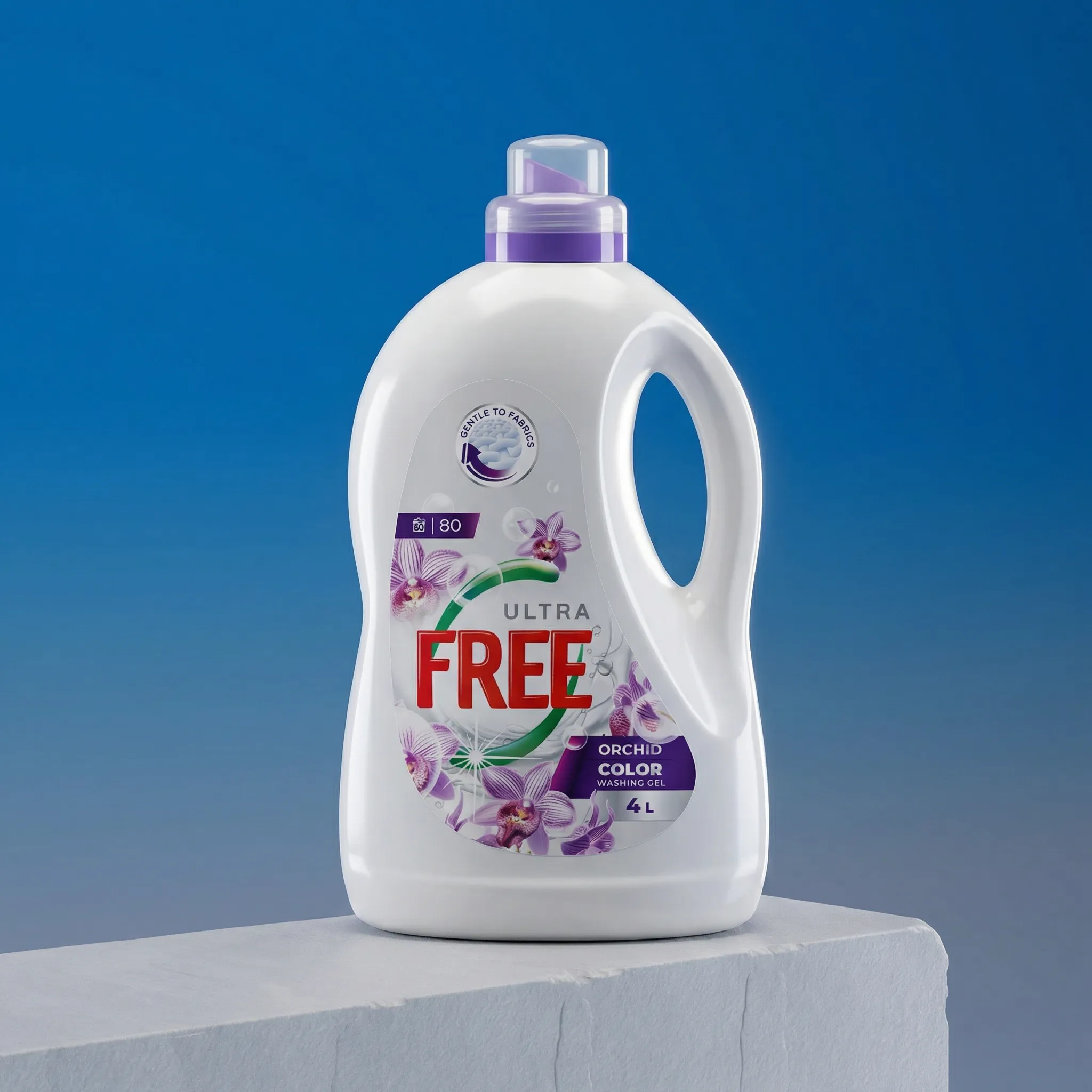 Detergent lichid rufe Ultra&Free – Orhidee – Universal – 4L (80 spălări)