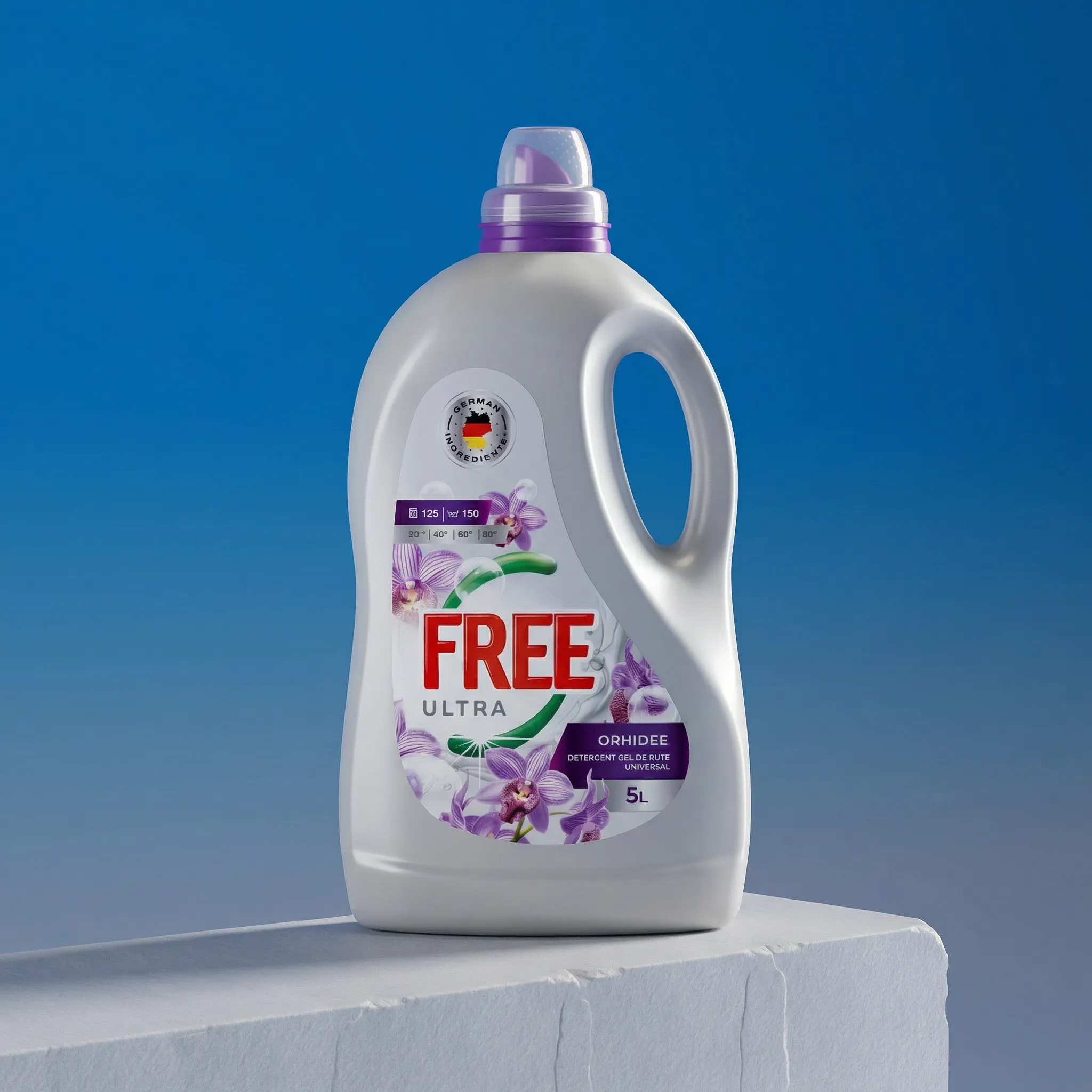 Detergent lichid rufe Ultra&Free – Orhidee – Universal – 5L (125 spălări)