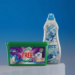 Pachet Curățenie Rapidă – Capsule 55 spălări + Balsam 1L