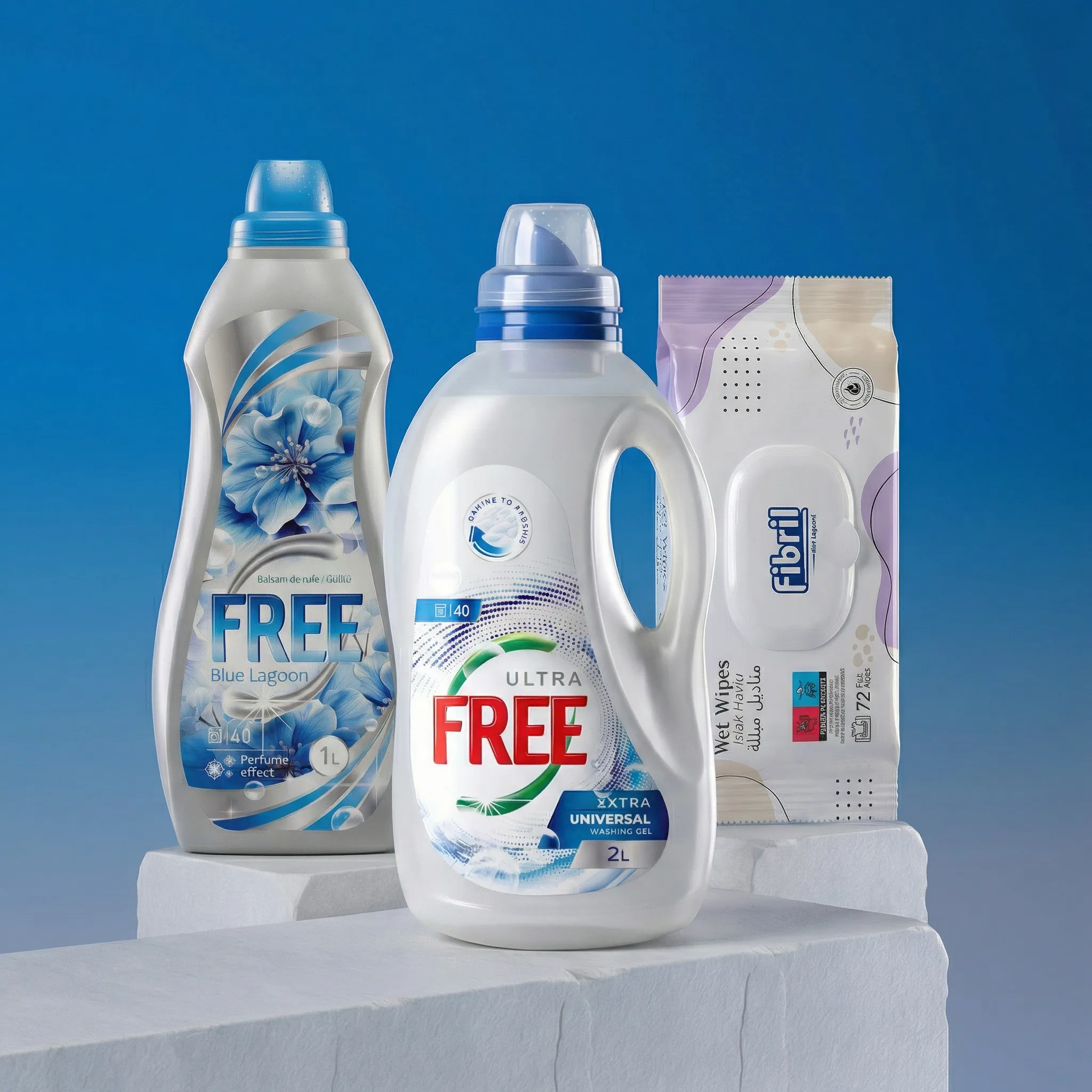 Pachet Familie Start – Detergent 2L + Balsam 1L + 6 x Șervețele