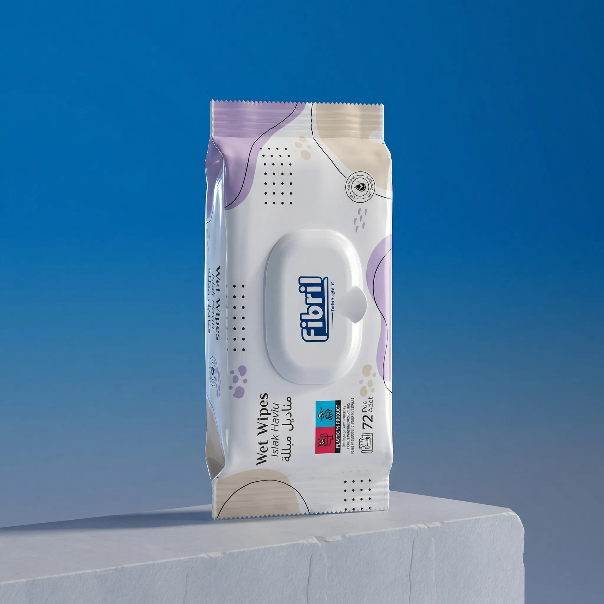 Șervețele umede FIBRIL – Purple – 72 bucăți