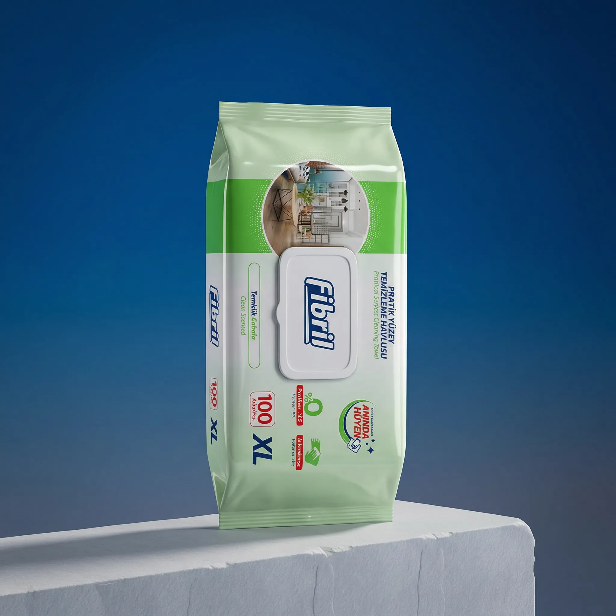 Șervețele umede pentru suprafețe FIBRIL – Cleaning Scent – 100 bucăți